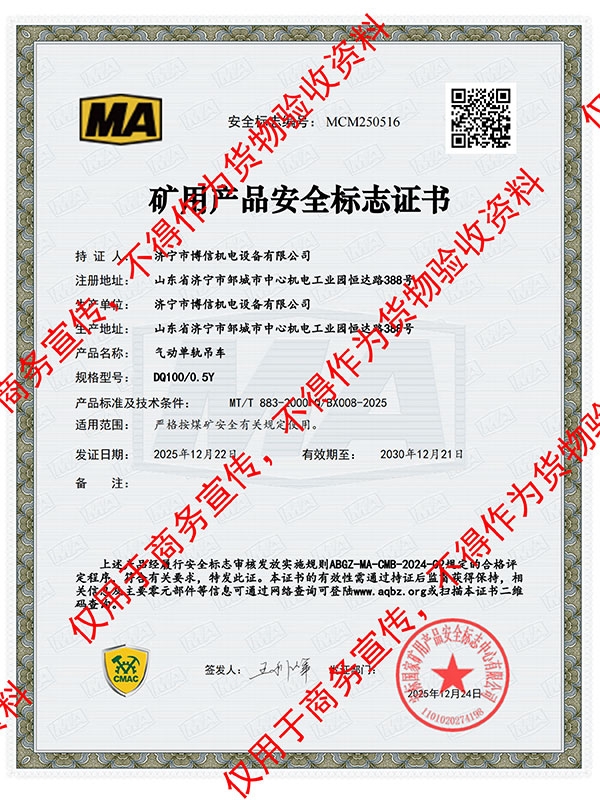 博信安標(biāo)證DQ100/0.5Y